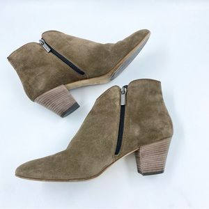 Aquatalia Made in Italy Suede Ankle Boots Booties 9.5 Taupe